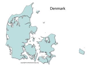 Blank Denmark Map | Blank Outline Map of Denmark