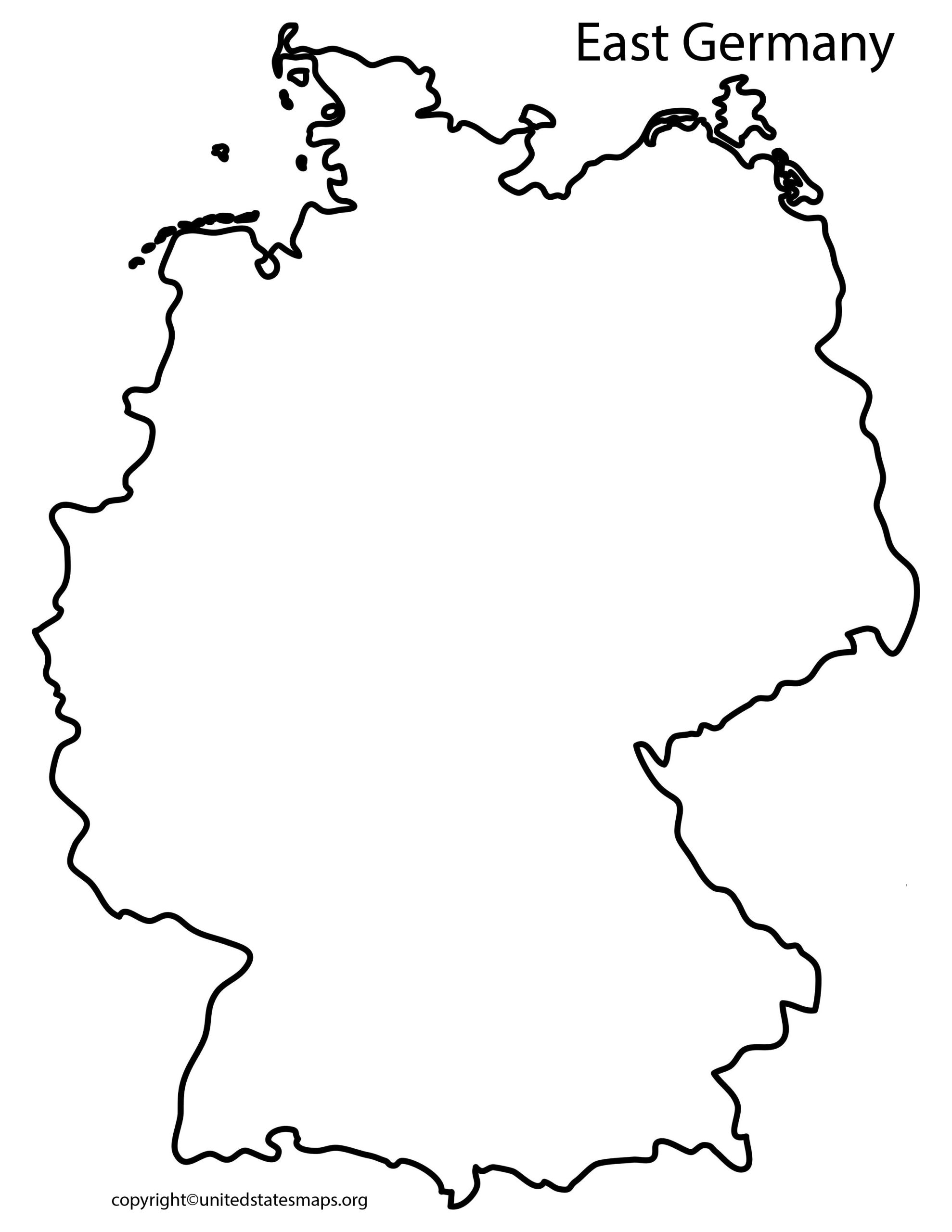 Blank East Germany Map 