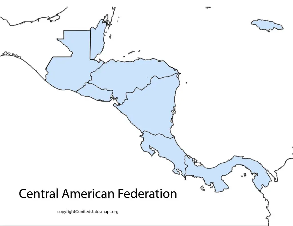 map of Federal Republic of Central America blank