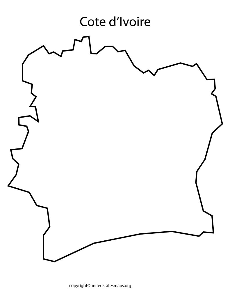 map of Ivory Coast