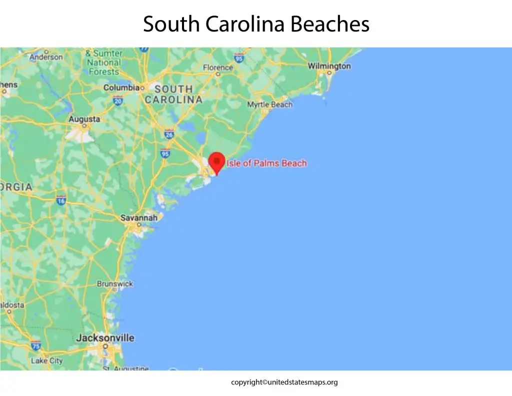 Beaches in South Carolina Map