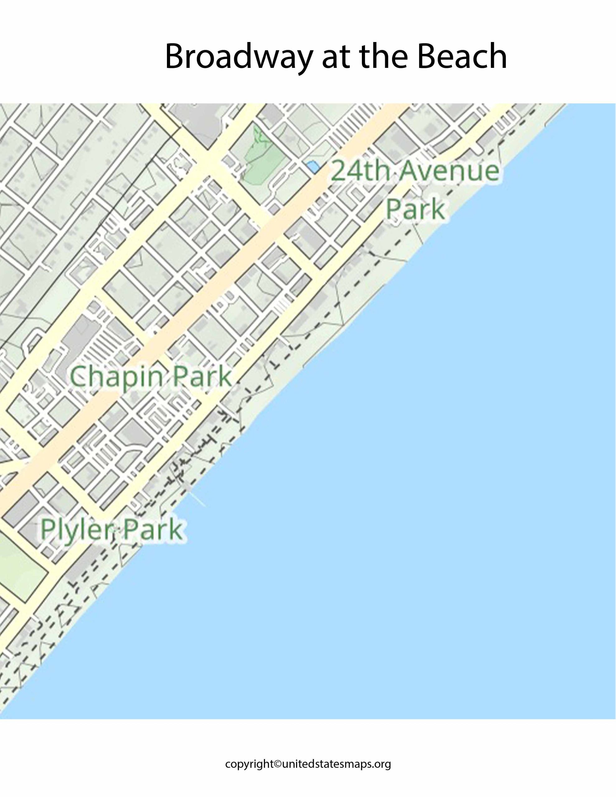 Broadway at the beach map map of broadway at the beach
