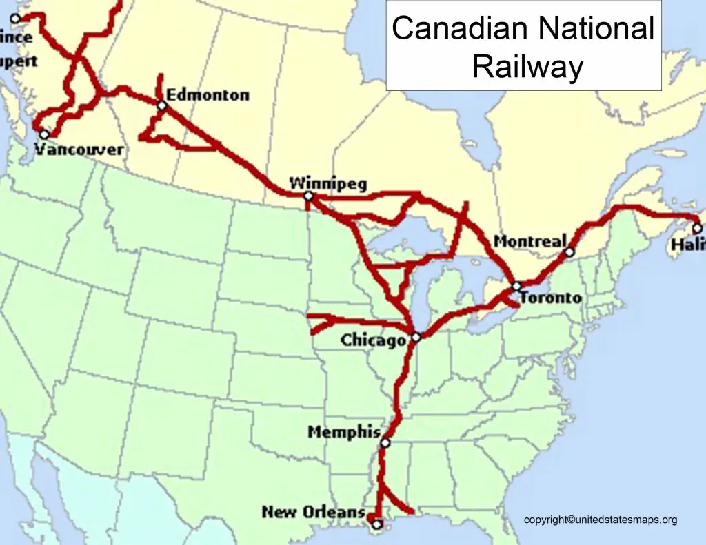 Canadian National Railway Map