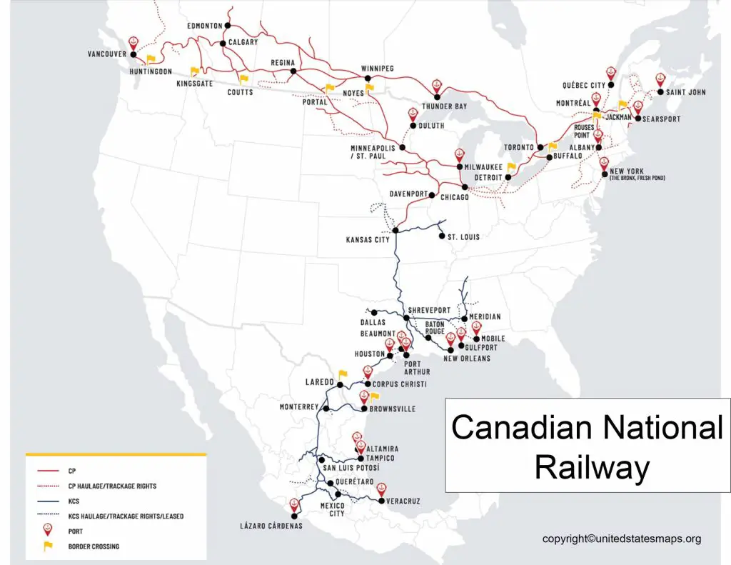 Canadian National Railway System Map