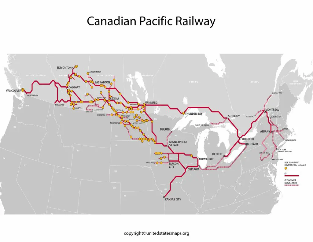 Canadian Pacific Railway Route Map