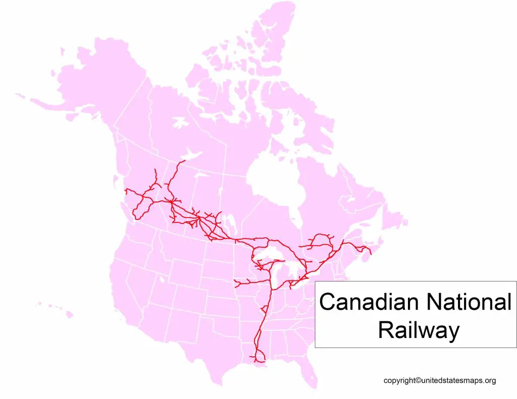 Map of Canadian National Railway