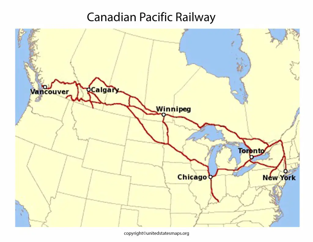 Map of Canadian Pacific Railroad
