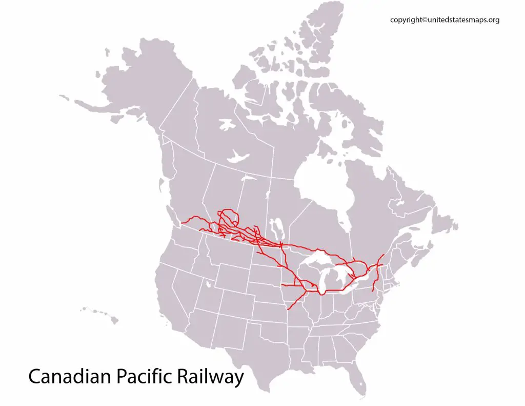 Map of Canadian Pacific Railway