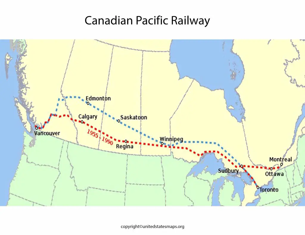 Map of Canadian Rail System
