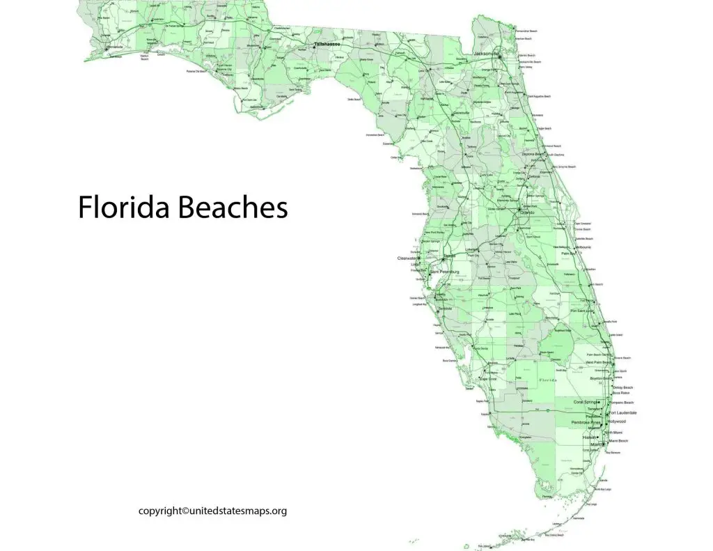 Map of Florida Beaches