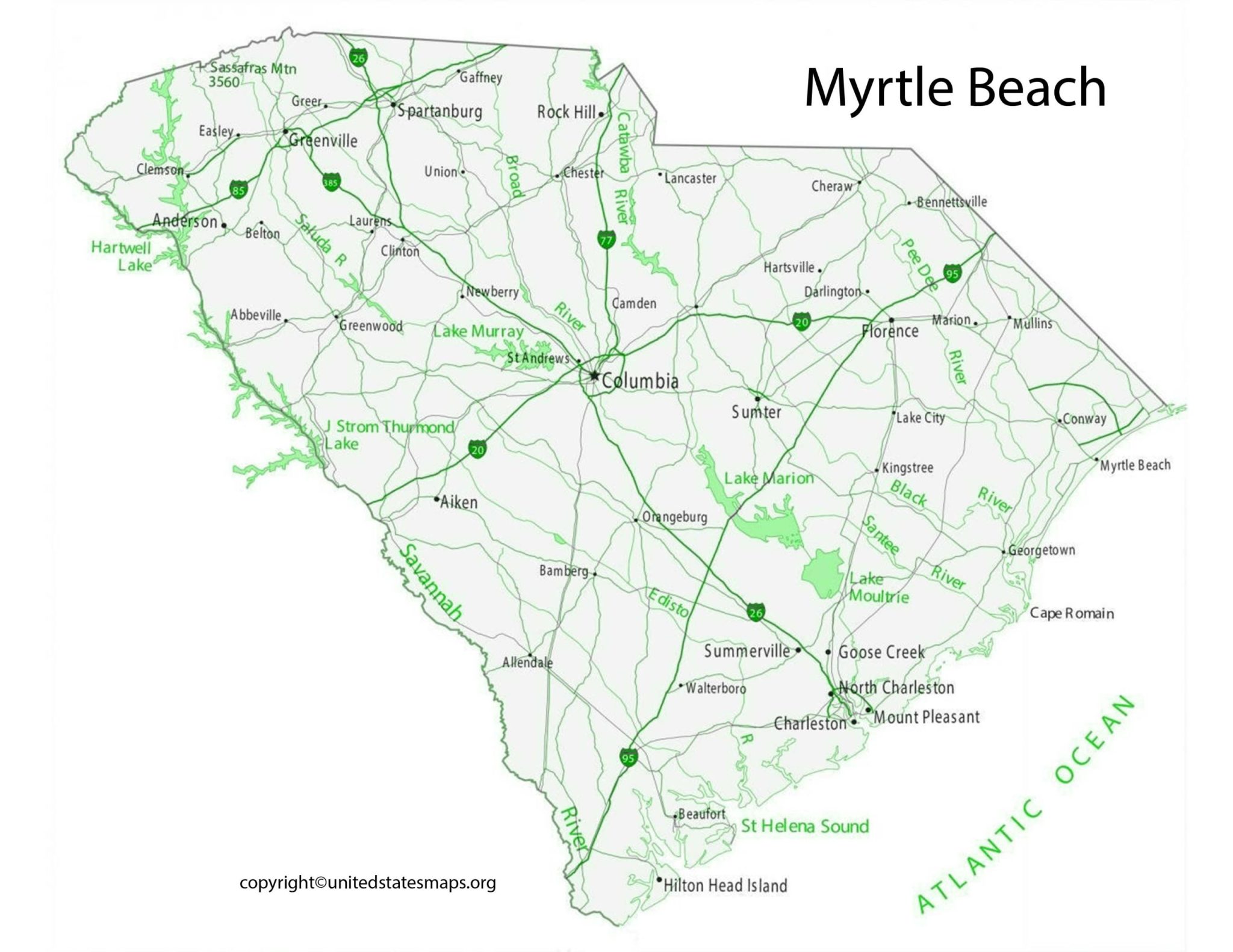 Myrtle Beach Map Map of Myrtle Beach South Carolina