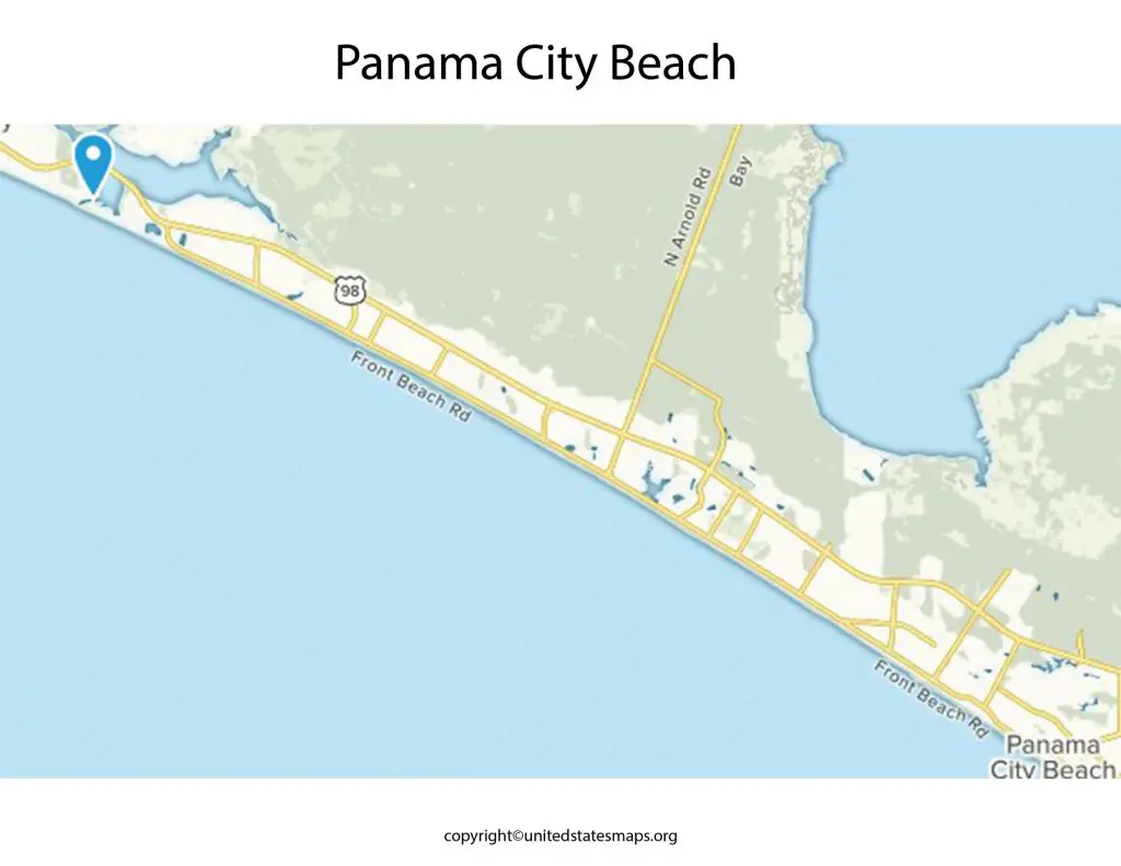 Map of Panama City Beach Florida