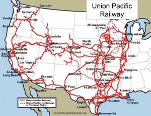 Union Pacific Railway Map Railroad Routes Divisions Map Of Union Pacific System Scaled 1 300x232