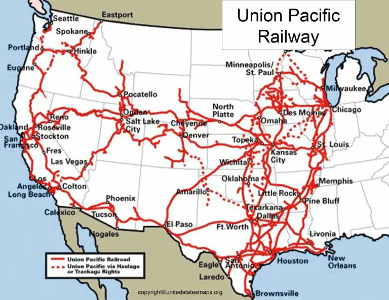 Union Pacific Railway Map [Railroad Routes & Divisions]