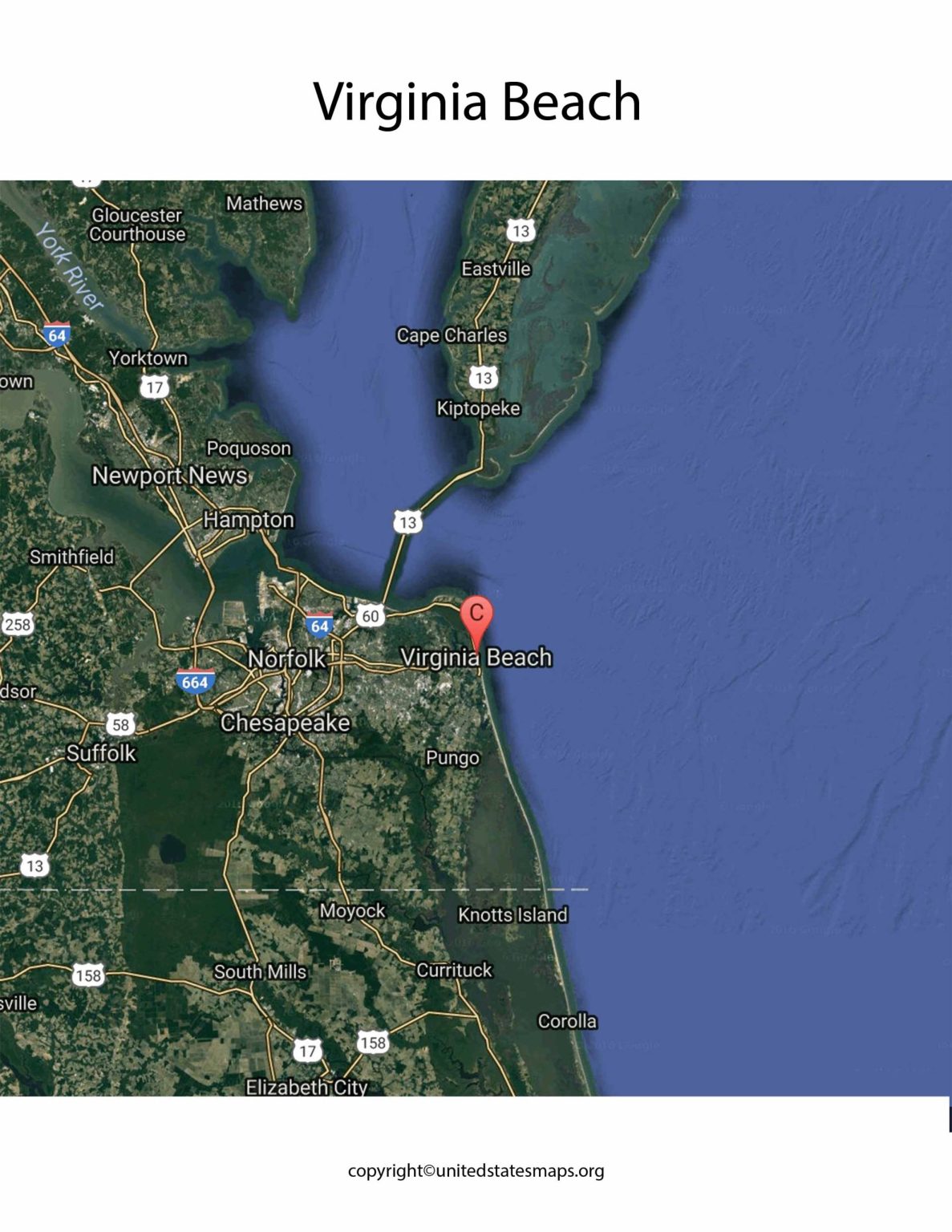 Virginia Beach Map Map of Virginia Beaches