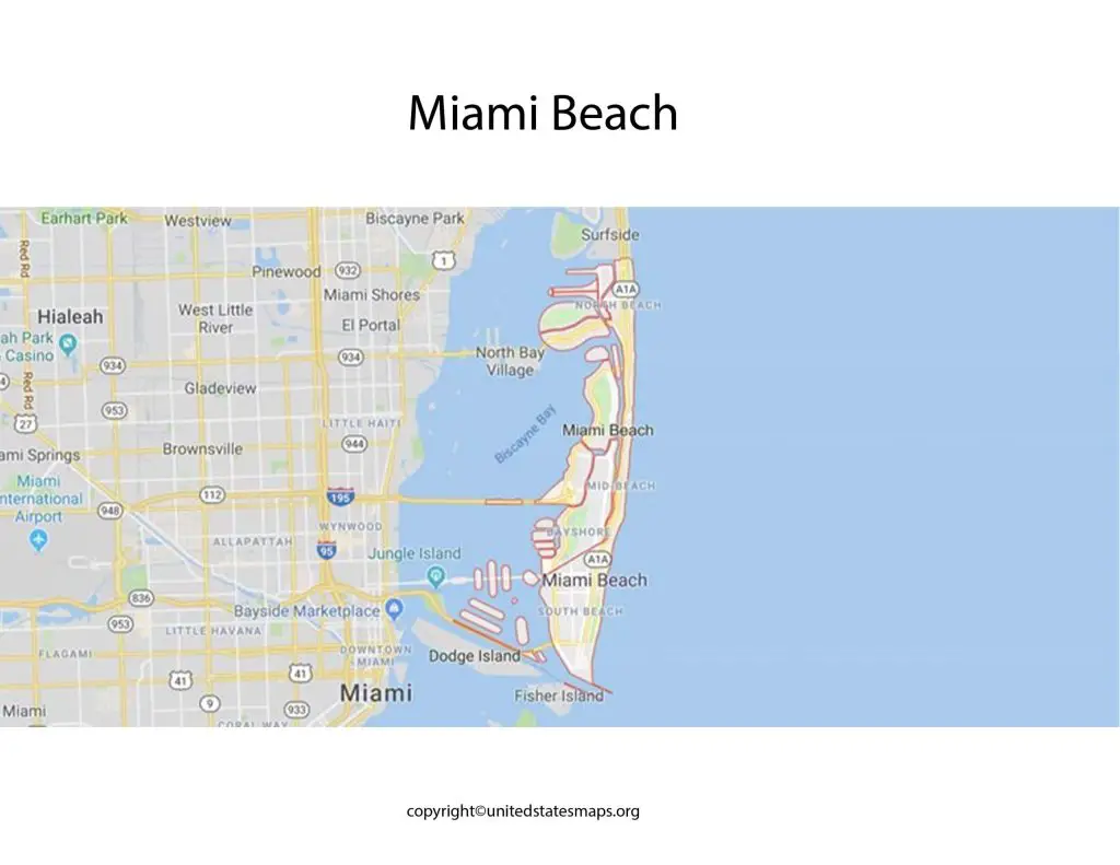 Miami Beaches Map