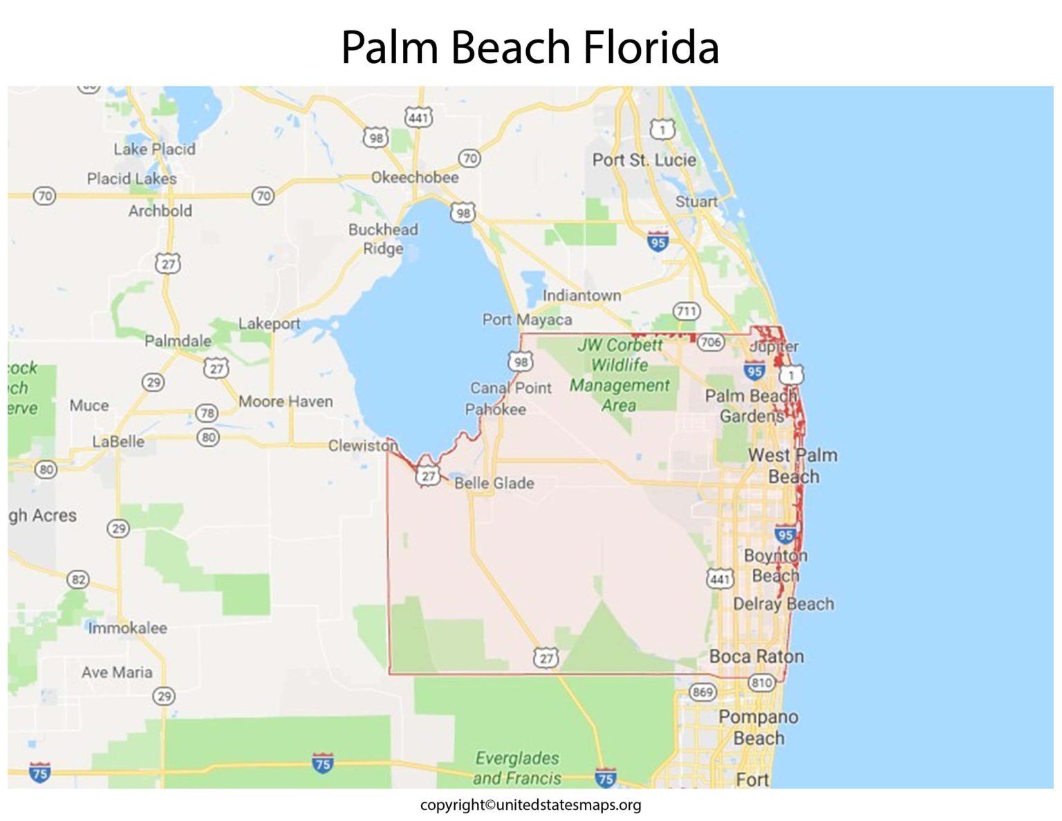 Palm Beach Florida Map Map of - Palm Beach County Map Scaled 1 1536x1187 