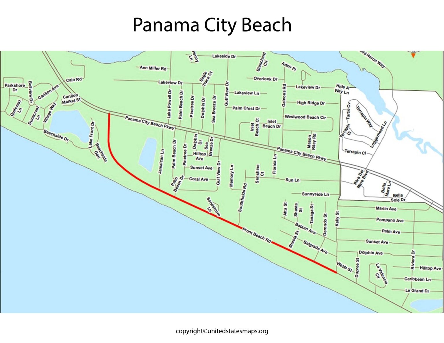 Panama City Beach Map | Map of Panama City Beach Florida