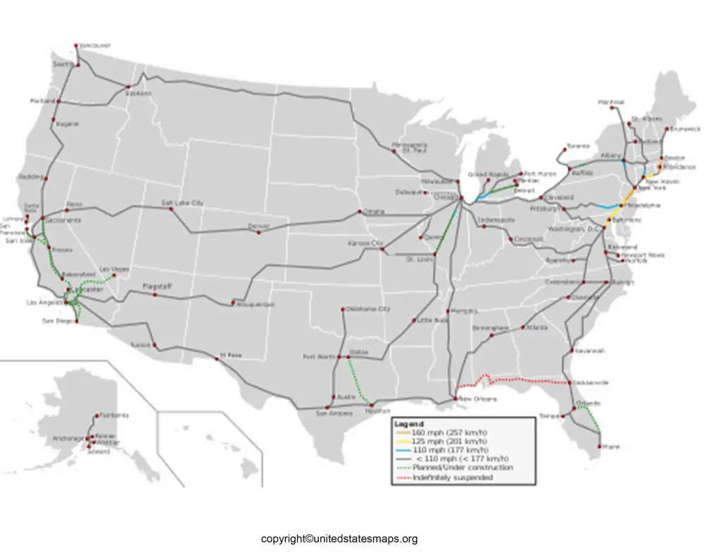 US Railway System Map