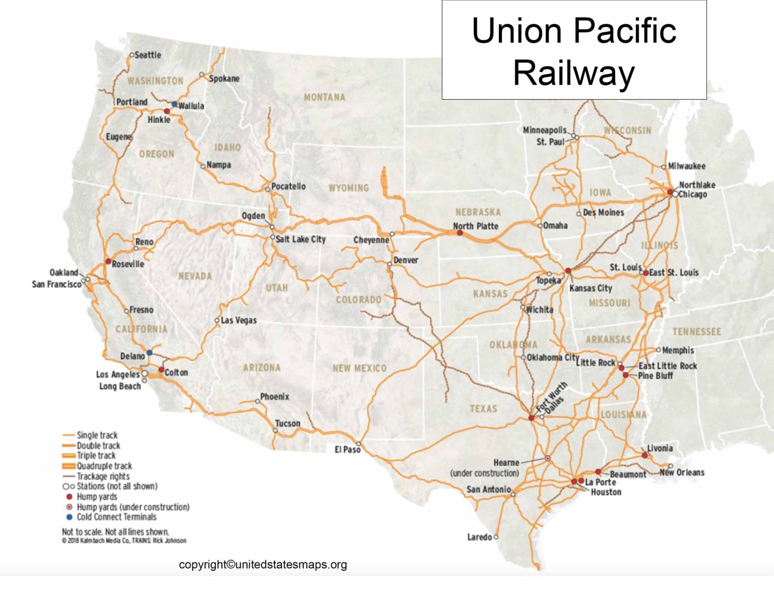 Union Pacific Railway Map [Railroad Routes & Divisions]