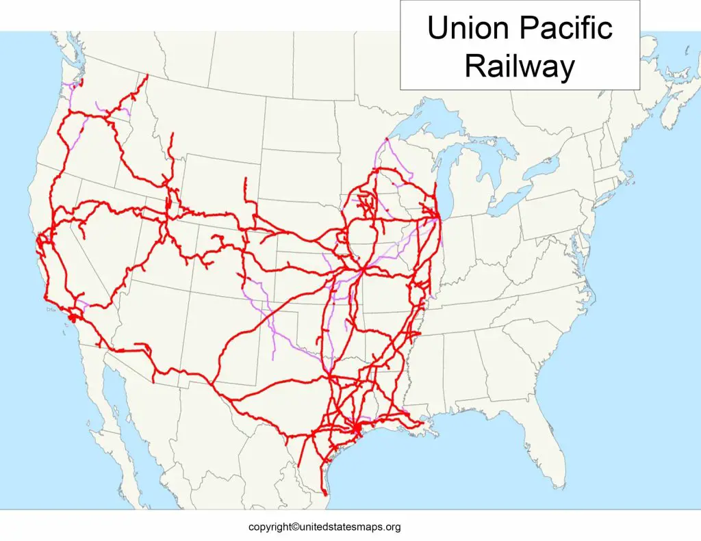Union Pacific Railroad Route Map