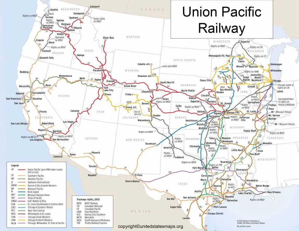 Union Pacific Railway Map