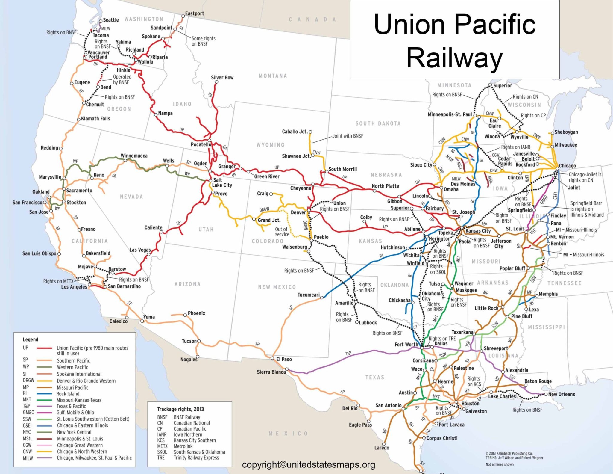 Union Pacific Railway Map [Railroad Routes & Divisions]