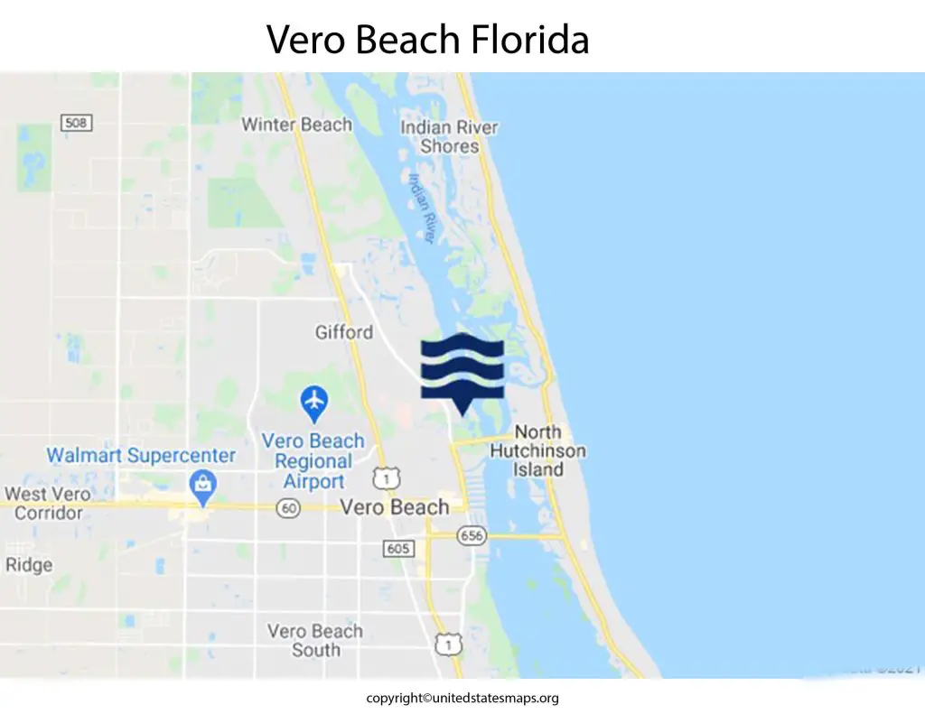 Vero Beach map of Florida