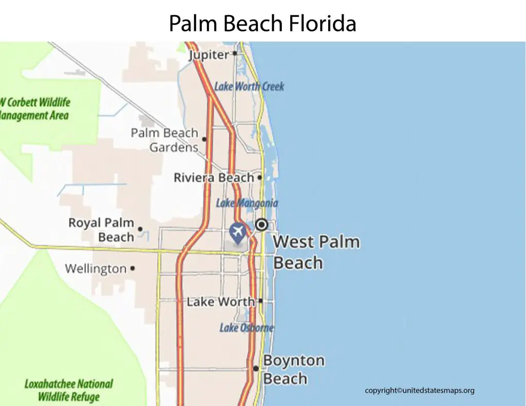 West Palm Beach Florida map