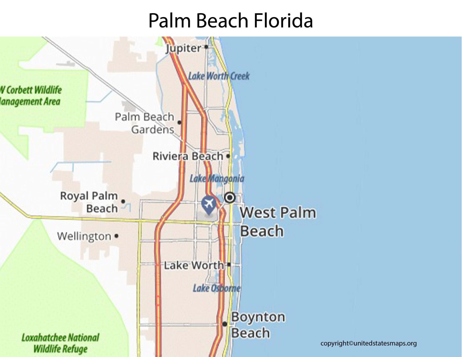 Palm Beach Florida Map Map of - West Palm Beach Florida Map Scaled 2 1536x1187